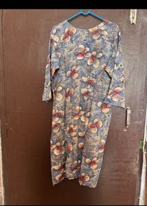 Blue Floral Print Kurta