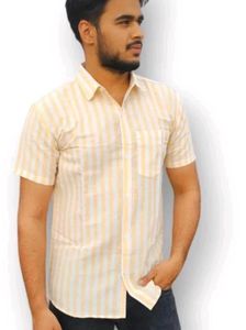 Men's Striped Short Sleeve Shirt SIZE-M(38)