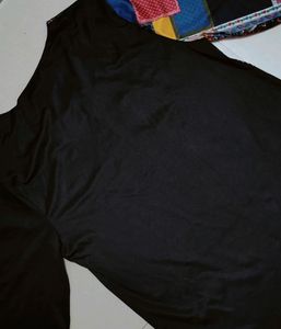 Black With Multicolour Imported Top