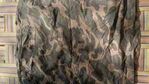 Camo Print Lace-Up T-Shirt