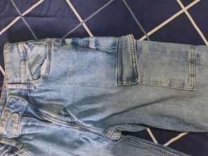 H&amp;M Light Wash bootcut Cargo Jeans