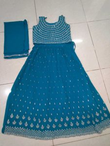 Stunning Teal Embroidered Lehenga Set