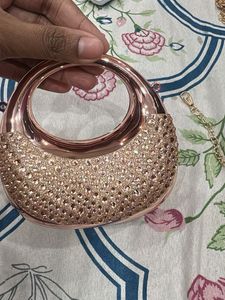 Sparkling Rose Gold Clutch Bag
