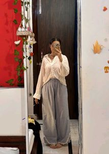Striped Wide Leg Trousers