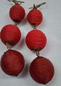 Vibrant Red Beaded Necklace &amp; Earrings Set