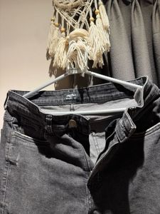 Distressed Gray Denim Jeans