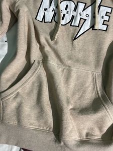 Beige Graphic Hoodie