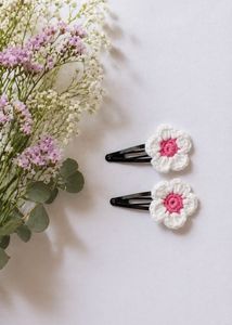 Cute Crochet Flower Hair Clips (Set of 1)