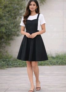 Chic Black Pinafore Dress