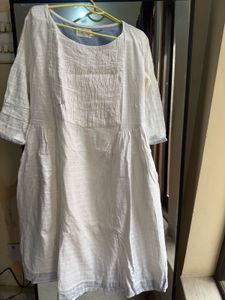 Bohemian White Cotton summer Kurta