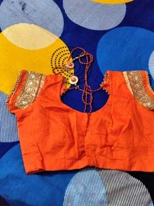 Elegant Orange &amp; Red Embroidered Saree