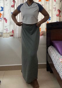 H&M Comfortable Olive Green Maxi Skirt
