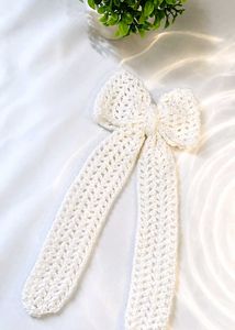 Handmade Crochet Hair Bow Clip