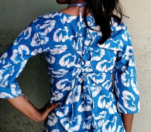 Blue printed short kurti