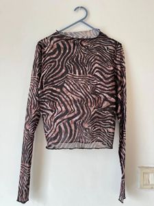 Sheer Brown Animal Print Top