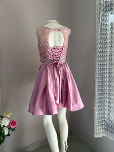 Pink Lace &amp; Satin Party Dress