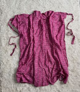 Pink Floral Wrap Skirt
