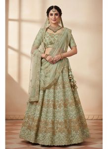 Bridal Lahenga Light Green Colour