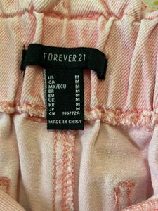 Pink High-Waisted Denim Shorts