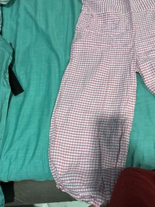 Pink Gingham Puff Sleeve jumpsuit