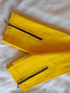 Bright Yellow Slim Fit Pants