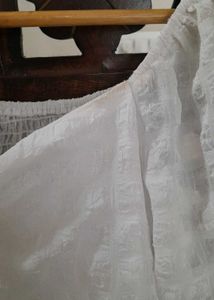 White Ruffled Tie-Front Crop Top