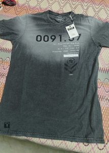 Men's Grey Graphic Print T-Shirt
