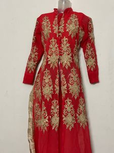 Pintresty peach Embroidered Kurta