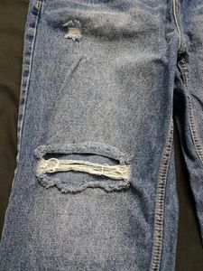 Trendy Ripped Blue Denim Jeans