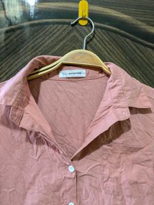 Chic Pink Collared Shirt Dress