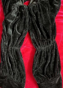 Black Velvet Twist Front Crop Top
