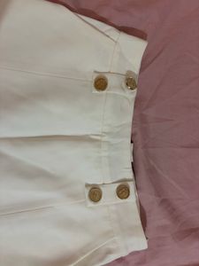 Chic White Shorts with Gold Button Detail