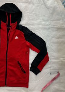 Adidas Red &amp; Black Zip-Up Hoodie