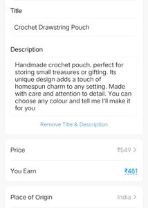 Crochet Drawstring Pouch