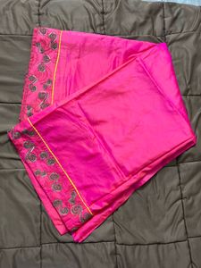 Vibrant Pink Embroidered Saree