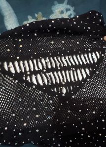 Sparkly Black Fishnet Bikini Top