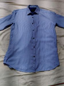 Men's Blue Checkered Formal Shirt