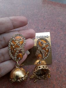 golden jhumkas