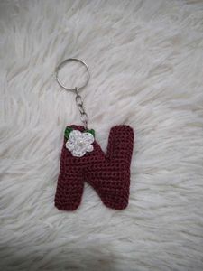 Crocheted 'N' Letter Keychain