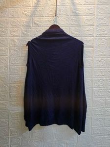 Navy Blue Sleeveless Cardigan Vest