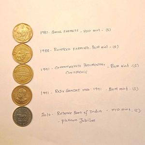 Small Set Of 1 Rupee Commemorative Coins