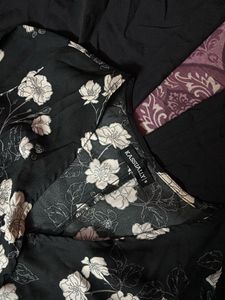 Floral Print Black jumpsuit