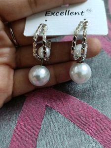 Elegant Pearl Hoop Earrings