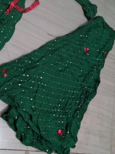 Green Sequined Punjabi shrara suit