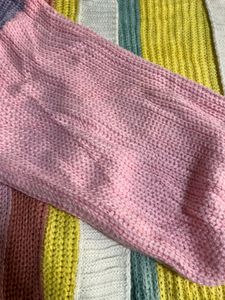 Rainbow Striped Knit Cardigan