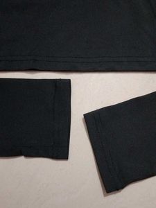 Chic Black Long Sleeve Cropped Turtleneck Top