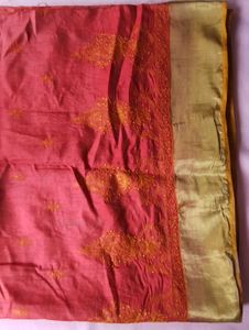 Elegant Embroidered Pinkish red Saree