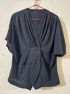 Elegant Black Button-Down Blouse