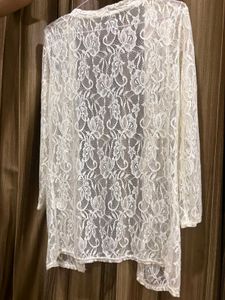 Imported White Lace Cardigan Kimono