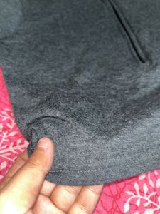 Dark Grey Zip-Up Cropped Top